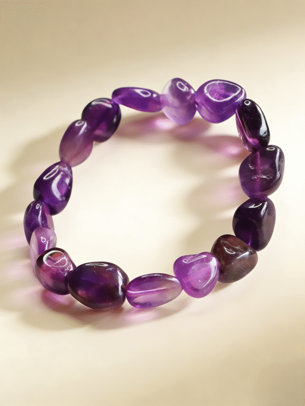 Pulseira de Ametista Natural Irregular - Energia Espiritual e Equilíbrio Interior