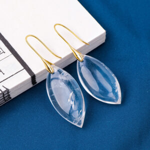 Brinco de Cristal Branco Natural - Clareza Mental, Purificação e Energia Positiva