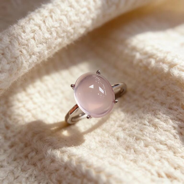 Anel de Quartzo Rosa Natural - Amor, Autocuidado e Equilíbrio Emocional