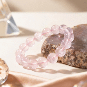 Pulseira de Quartzo Rosa Natural - Amor, Harmonia e Energia Positiva