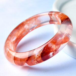 Pulseira de Quartzo Vermelho Natural com Inclusões - Energia e Equilíbrio Emocional