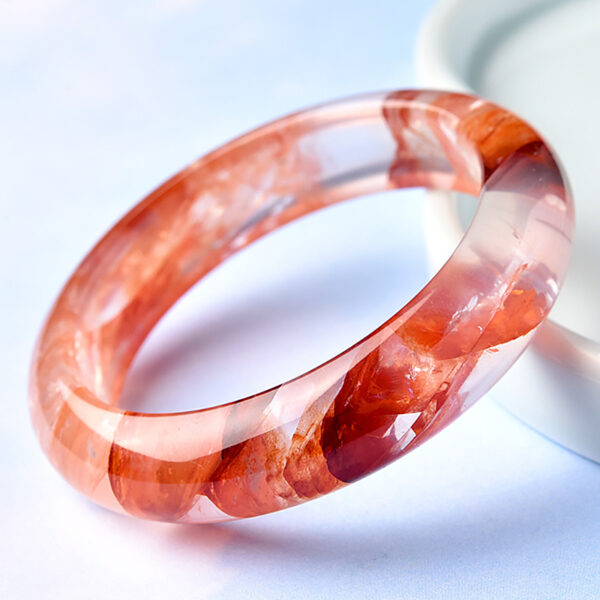 Pulseira de Quartzo Vermelho Natural com Inclusões - Energia e Equilíbrio Emocional