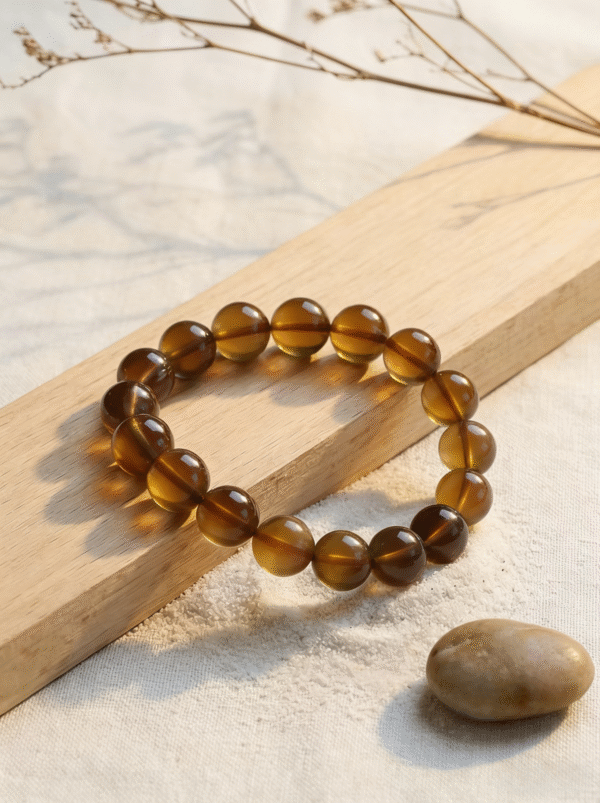 Pulseira de Quartzo Fumê Natural - Proteção, Equilíbrio e Clareza Mental